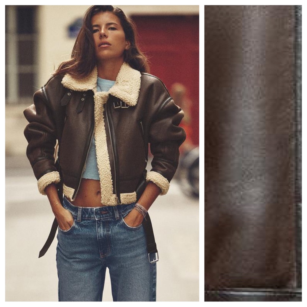 NWOT. Zara Dark brown Double Sided Short Jacket. Size S.